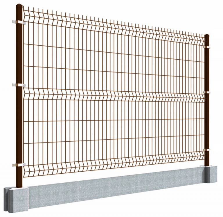 Panel ogrodzeniowy 3D 123cm 4mm Brązowy (RAL 8017)